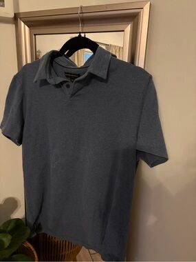 Banana Republic Men's Slate Blue Polo Shirt Large